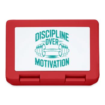 Discipline Over Motivation for Fitness Sportsman - Lunchbox - red - Front