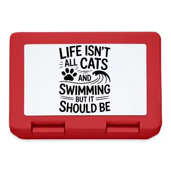 Schwimmen Spruch Katze Lustiges Schwimmen Geschenk - Brotdose - Rot - Vorne