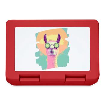Llama Alpaca Beauty Selfcare Mask - Lunchbox - red - Front