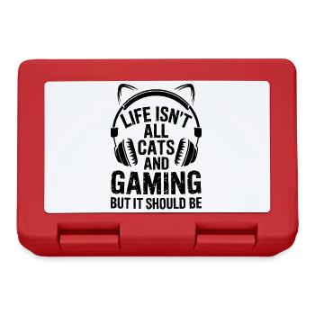 Gamer Spruch Gamerin Katzen Lustig Gaming Geschenk - Brotdose - Rot - Vorne