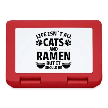 Ramen Katze Anime Lustiges Kawaii Ramen Geschenk - Brotdose - Rot - Vorne