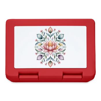 Lotus Flower Mandala with Floral Details - Lunchbox - red - Front