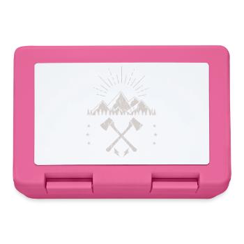 Robustes Berg-Sonnenaufgangsaxt-Emblem - Brotdose - Pink - Vorne