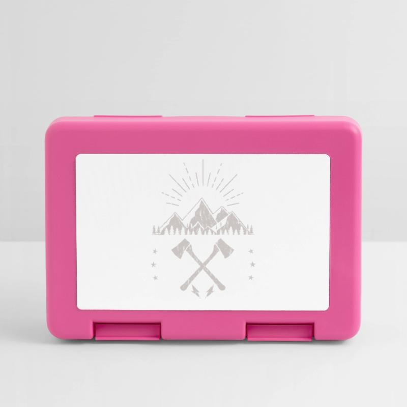 Rugged Mountain Sunrise Axe Emblem Lunchbox