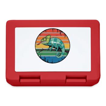 Retro Chameleon Owner Sunset for Reptile Lovers - Brotdose - Rot - Vorne