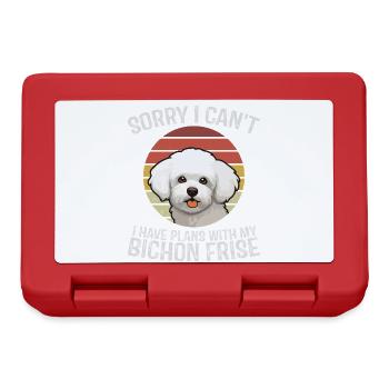 Cute Bichon Frise with Humorous Quote - Lunchbox - red - Front