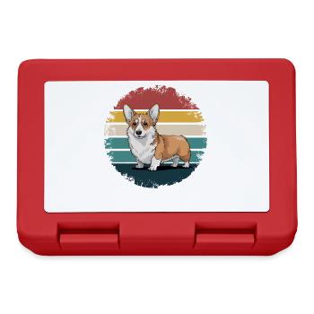 Rétro Corgi Vintage Dog Lover Cadeaux pour Hommes Femmes - Boîte à goûter - rouge - Devant