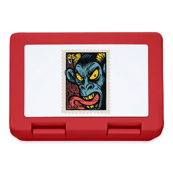 Dämon-Affe mit langer Zunge, eine Comic Briefmarke - Brotdose - Rot - Vorne