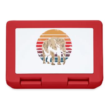 Retro Vintage Elephant Wildlife Nature Elephant - Brotdose - Rot - Vorne