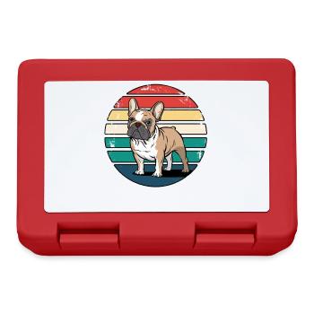 Rétro bouledogue français vintage amoureux des chiens cadeaux - Boîte à goûter - rouge - Devant