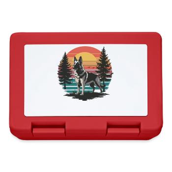 Retro German Shepherd Vintage Dog Lover Gifts Men - Brotdose - Rot - Vorne