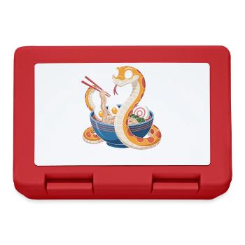 Funny Ramen Snake Noodle Lover Kawaii Food Gifts - Lunchbox - red - Front