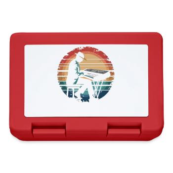 Retro Vintage Keyboard Player Sunset Music Lover - Brotdose - Rot - Vorne