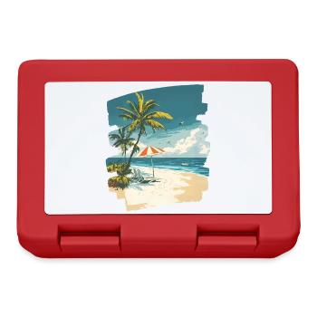 Strand Palmen Sonne Sommer - Brotdose - Rot - Vorne