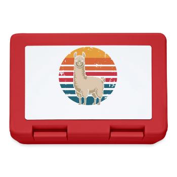 Rétro Vintage Lama Amoureux des animaux Lama Cadeaux - Boîte à goûter - rouge - Devant
