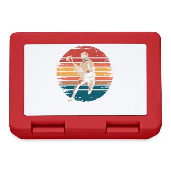 Rétro Vintage Lacrosse Joueur Sports Lover Cadeaux - Boîte à goûter - rouge - Devant