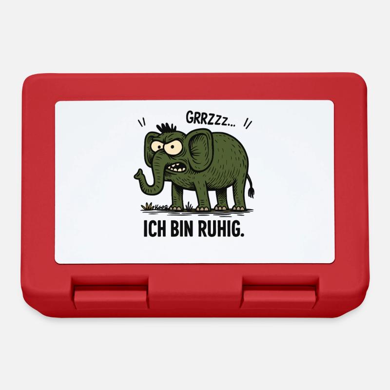 Wütender Elefant – Ich bin ruhig. - Brotdose - Rot