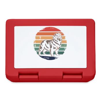 Retro Newfoundland Vintage Dog Lover Gifts for Men - Lunchbox - red - Front