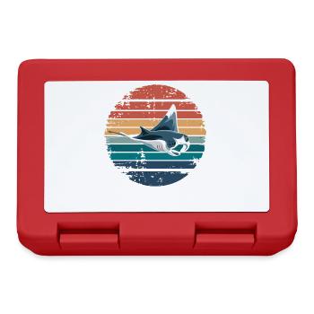 Manta Ray Retro Vintage Ocean Animal Sea Lover - Brotdose - Rot - Vorne