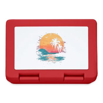 Palm Tree Sunset Summer Sun - Lunchbox - red - Front
