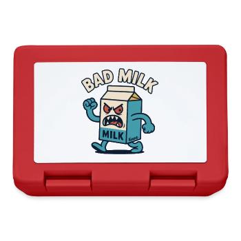 Angry Milk Carton – Bad Milk Cartoon - Lunchbox - red - Front