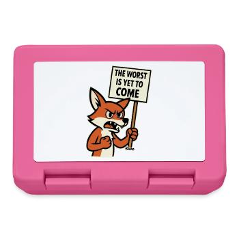 Wütender Fuchs protestiert und warnt - Brotdose - Pink - Vorne