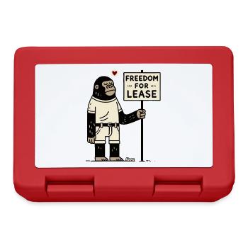Freedom for Rent – Monkey with Shield - Lunchbox - red - Front