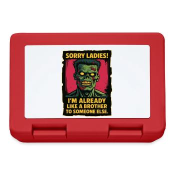 Zombie Spruch – Bin schon wie ein Bruder - Brotdose - Rot - Vorne