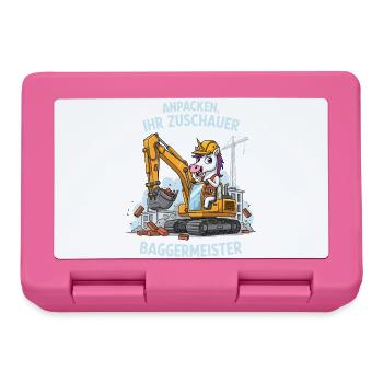 Maître excavatrice licorne - Boîte à goûter - rose - Devant
