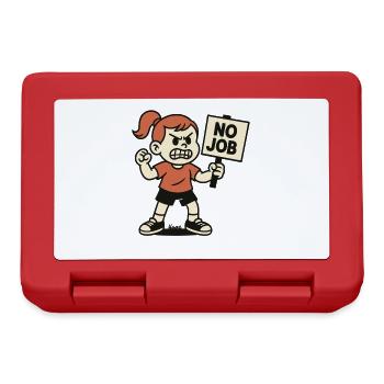 NO JOB – Angry child with protest sign - Lunchbox - red - Front