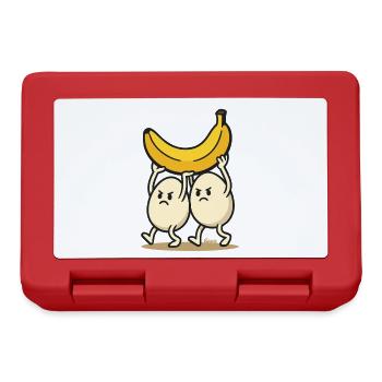 Teamwork – Zwei Eier und eine Banane - Brotdose - Rot - Vorne
