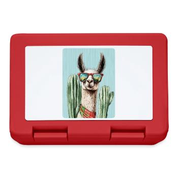 Funny Llama Alpaca Llama Animal Gift - Lunchbox - red - Front