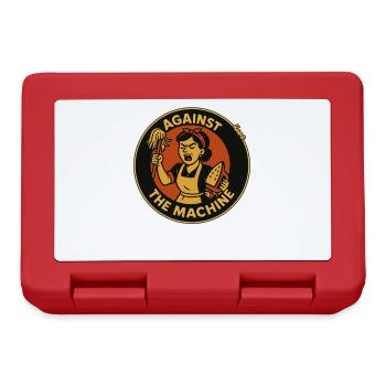 Tâches ménagères : la femme au foyer contre la machine ! - Boîte à goûter - rouge - Devant