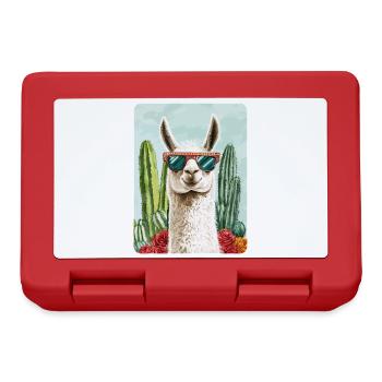 Funny Llama Alpaca Llama Animal Gift - Lunchbox - red - Front