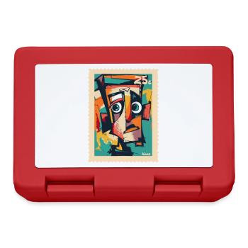 Tête Cubiste – Timbre-poste de la Confusion - Boîte à goûter - rouge - Devant