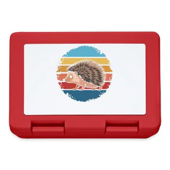 Retro Vintage Hedgehog Animal Lover Nature Gifts - Brotdose - Rot - Vorne