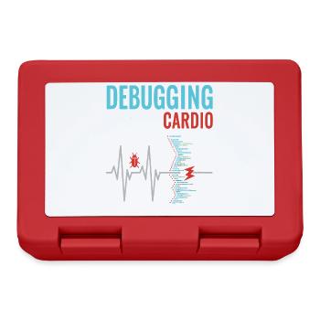 Debugging is my cardio - programmer nerd - Lunchbox - red - Front