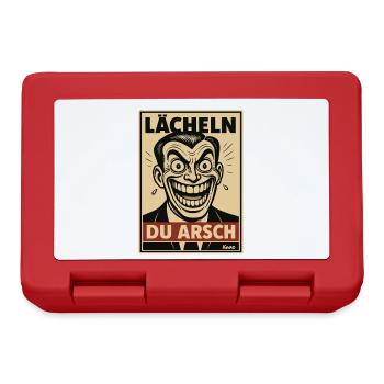 Lächeln du Arsch Sarkamsmus Comic im Retro Stil - Brotdose - Rot - Vorne