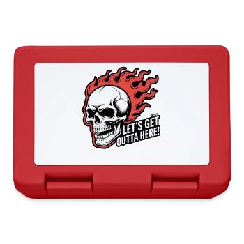 Flammen und Totenkopf: Lass uns hier abhauen - Brotdose - Rot - Vorne