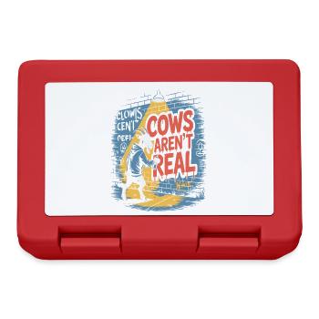 Chèvre avec bombe aérosol et vache folle disant - Boîte à goûter - rouge - Devant