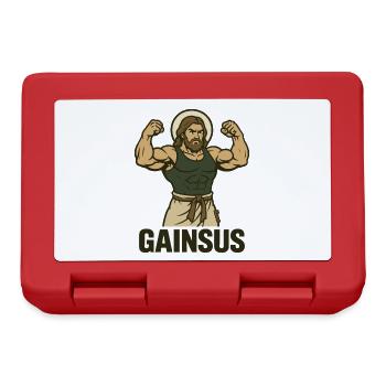 Muscular saint with bodybuilder pose - Lunchbox - red - Front