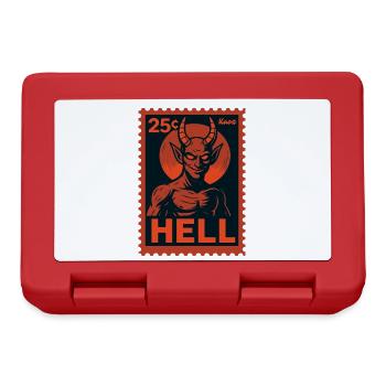 Devil Postage Stamp Hell Motif Retro Look - Lunchbox - red - Front