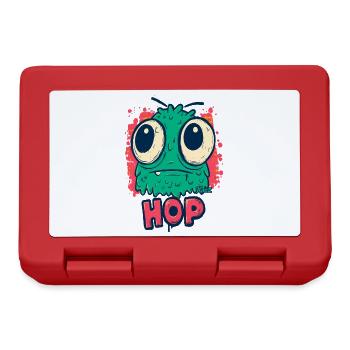 Cute Monster With Big Eyes Hop - Lunchbox - red - Front