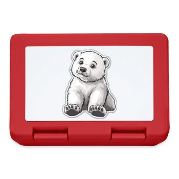 Polar Bear Illustration – Arctic Animal Motif - Lunchbox - red - Front