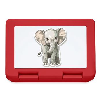 Éléphant mignon – idée cadeau pour les amoureux des animaux - Boîte à goûter - rouge - Devant