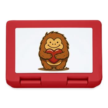 Cute fuzzy animal with a red heart - Lunchbox - red - Front