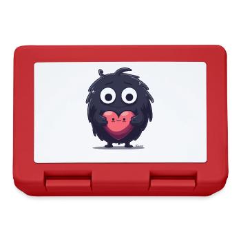 Flauschiges Monster mit Herz - Brotdose - Rot - Vorne