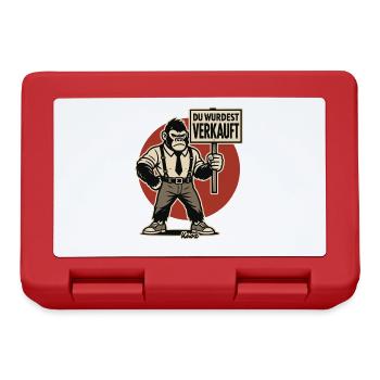 Angry gorilla with sign "You have been sold" - Lunchbox - red - Front