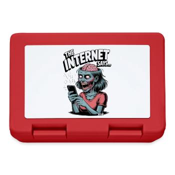 Zombie woman with mobile phone and text "The internet says... - Lunchbox - red - Front