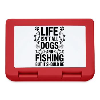 Fishing Saying Fishing Dogs Funny Angler Gift - Lunchbox - red - Front
